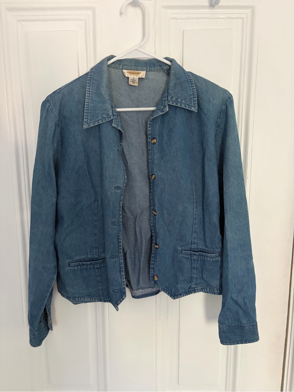 Talbots Light Blue Denim Jean Jacket with Button Front